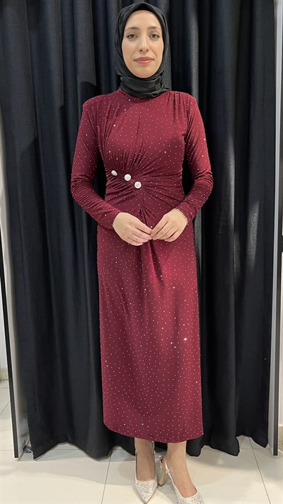 Lunera Sandy Elbise - Bordo