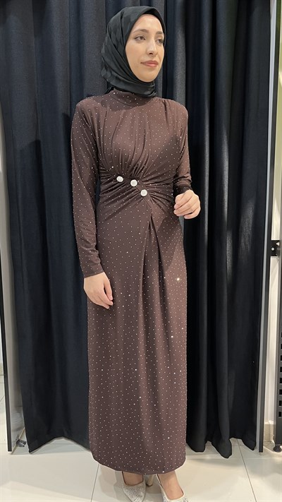 Lunera Sandy Elbise - Kahverengi
