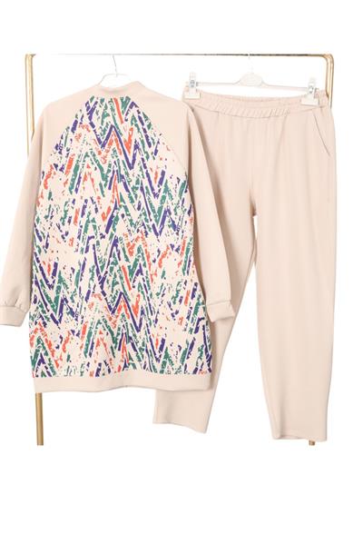 NURSİMAHİJAB ÖNÜ ÇITÇITLI SCUBA TAKIM TAŞ RENGİ