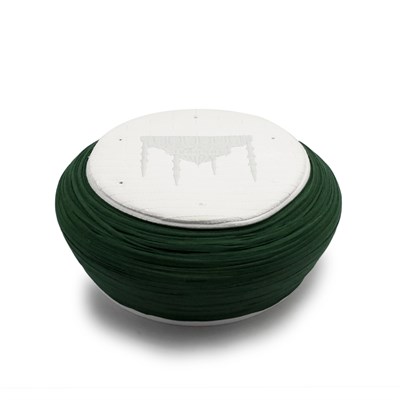 Cami Sarığı – Yeşil Kumaş – Beyaz Takke – Yuvarlak Sarım – Cami Nakışlı – 7 Metre