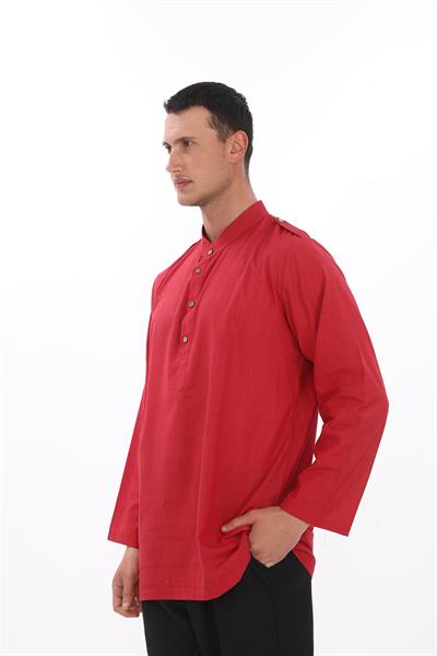 Apolet Detaylı Uzun Keten Gömlek Regular Kalıp