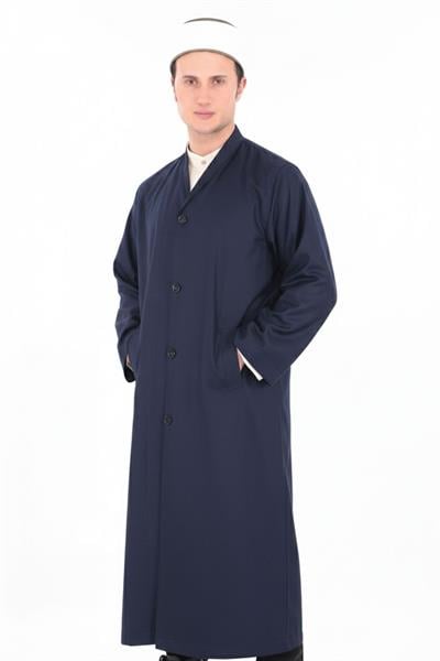 BUHARA YAKA DÜĞMELİ MEVSİMLİK CÜBBE | YARIM ASTARLI