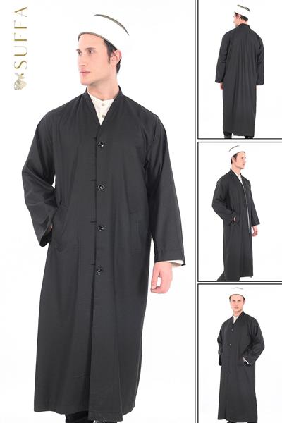 BUHARA YAKA DÜĞMELİ MEVSİMLİK CÜBBE | YARIM ASTARLI