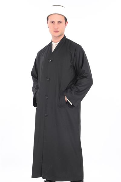 BUHARA YAKA DÜĞMELİ MEVSİMLİK CÜBBE | YARIM ASTARLI