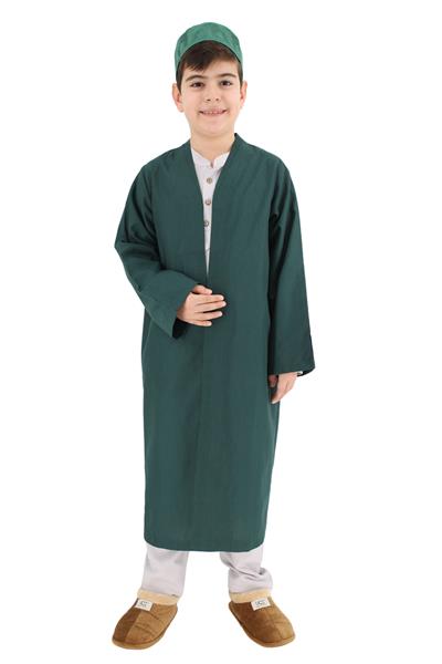 Çocuk Namaz Cübbesi – Buhara Yaka Beyaz | Rahat ve Terletmeyen Kumaş