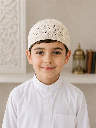 ÇOCUK NAMAZ TAKKESİ-KREM