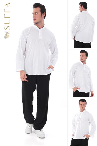 Hakim Yaka Gömlek - 3 Düğme Erkek Modeli 