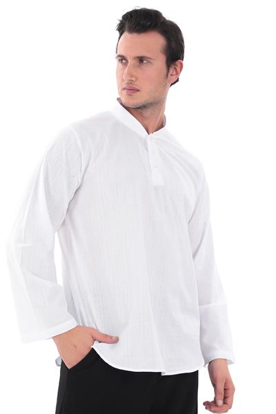 Hakim Yaka Gömlek - 3 Düğme Erkek Modeli 