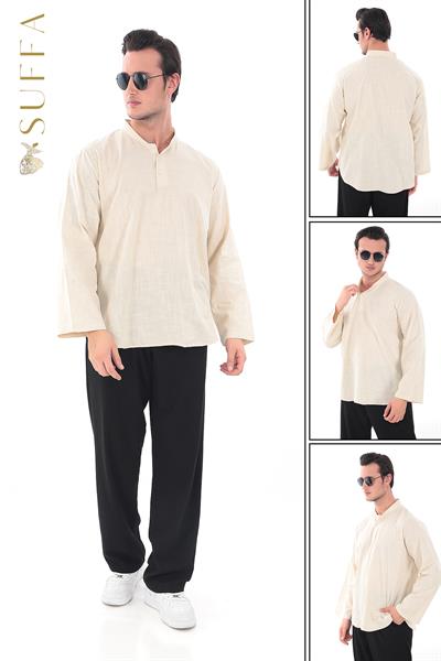 Hakim Yaka Gömlek - 3 Düğme Erkek Modeli 