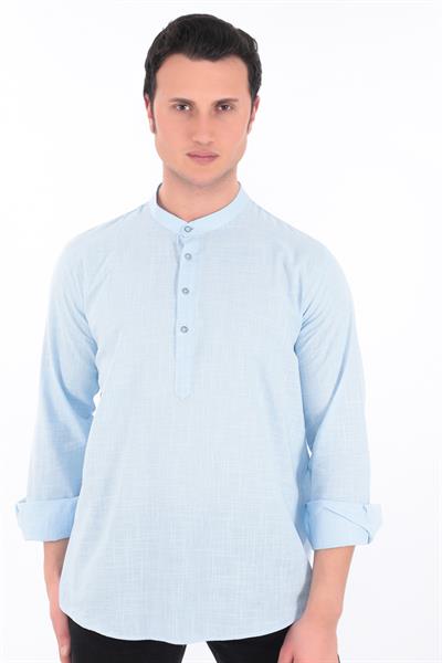 Hakim Yaka Gömlek 3 Düğme Manşetli 