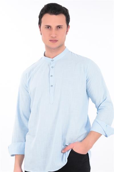 Hakim Yaka Gömlek 3 Düğme Manşetli 