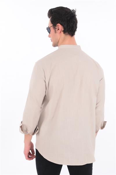 Hakim Yaka Gömlek 3 Düğme Manşetli 