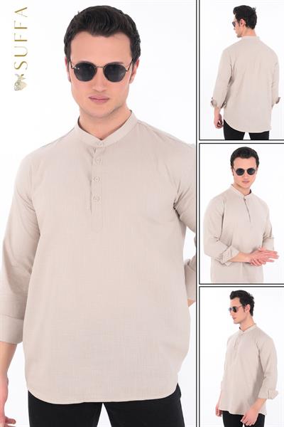 Hakim Yaka Gömlek 3 Düğme Manşetli 