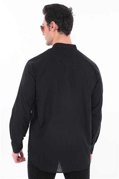 Hakim Yaka Gömlek 3 Düğme Manşetli 