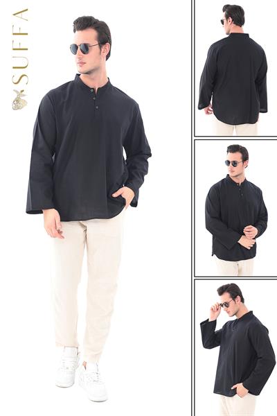 Hakim Yaka Gömlek - 3 Düğme Erkek Modeli 