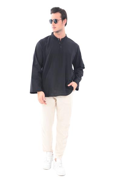 Hakim Yaka Gömlek - 3 Düğme Erkek Modeli 