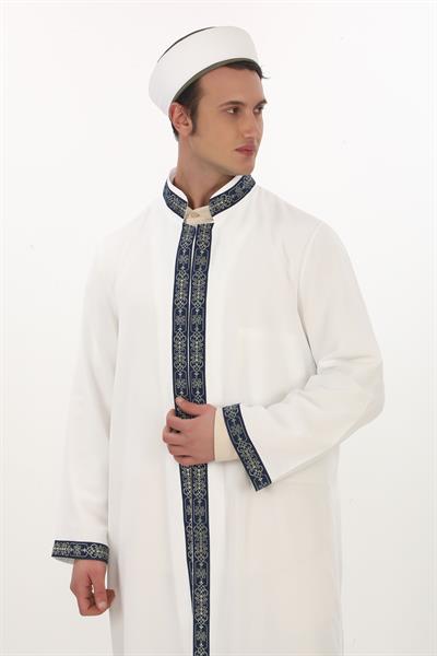 İmam Cübbesi Bordürlü Yarım Astarlı 