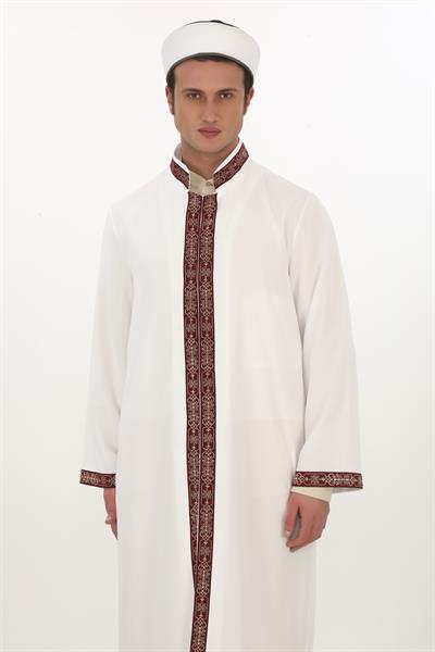 İmam Cübbesi Bordürlü Yarım Astarlı 