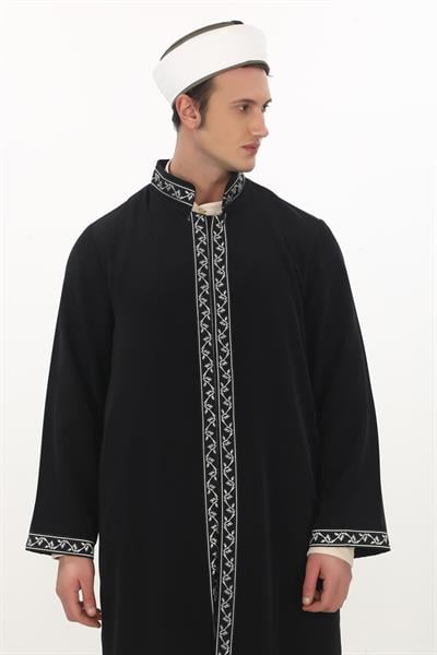 İmam Cübbesi Bordürlü Yarım Astarlı 