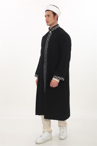 İmam Cübbesi Bordürlü Yarım Astarlı 