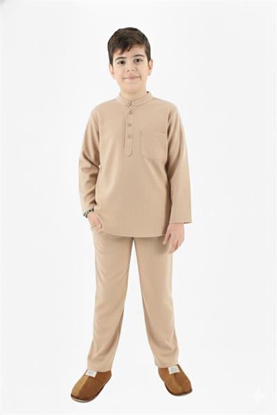 Lüks Keten Çocuk Erkek Umre Kıyafeti Alt Üst Takım