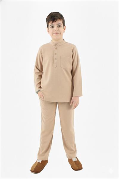 Lüks Keten Çocuk Erkek Umre Kıyafeti Alt Üst Takım
