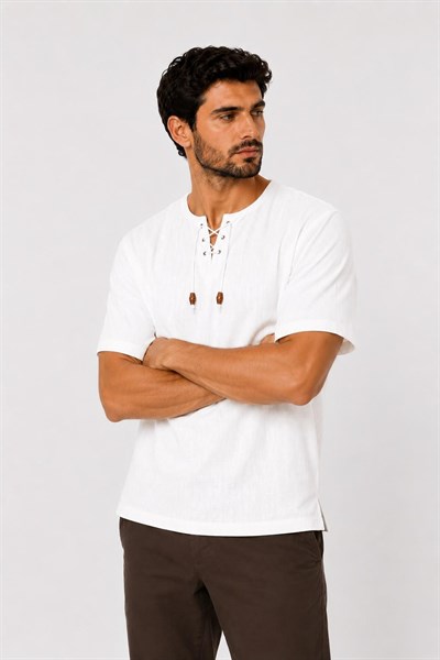 Oversize Erkek Tişört – İpli kısa kol Yakasız %100 Pamuk-BeyazOversize Erkek Gömlek – İpli Yakasız %100 Pamuk GOMLEKİP-01OVERSİZE GÖMLEK İPLİSUFFA