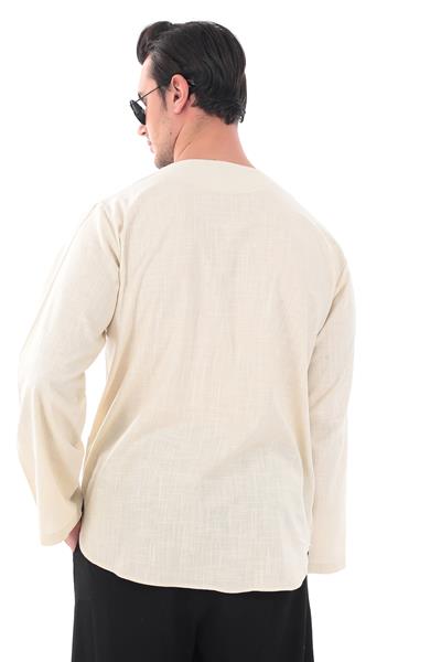 Oversize Gömlek Erkek - İslami Giyim Yakasız 