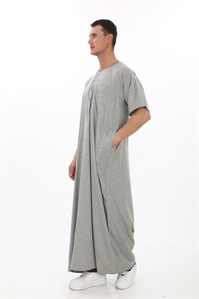 Renkli Nakışlı İthal Fistan -Gri