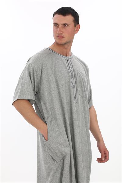 Renkli Nakışlı İthal Fistan -Gri