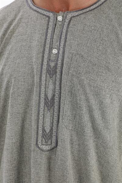 Renkli Nakışlı İthal Fistan -Gri