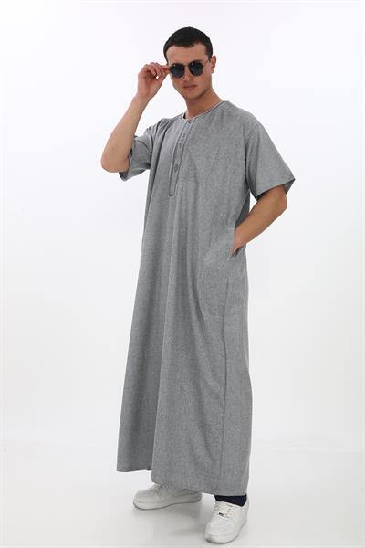 Renkli Nakışlı İthal Fistan -Taş rengi