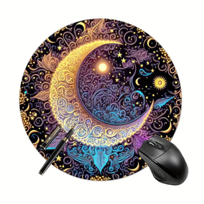 Güneş & Ay Temalı Yuvarlak Mousepad