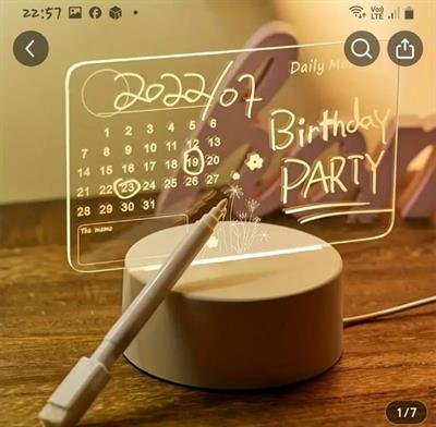 Işıklı Notlar için Şeffaf Masa Takvimi