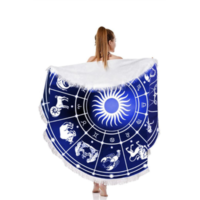 Mavi Zodyak Plaj Havlusu