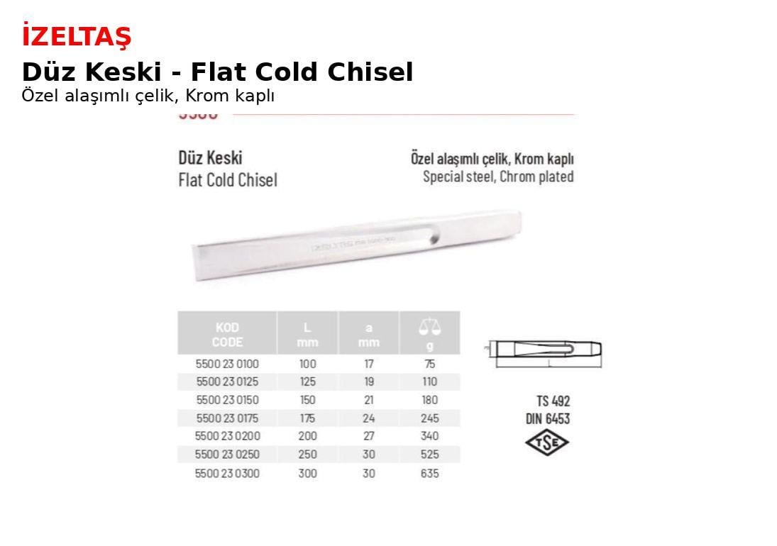 İzeltaş Düz Krom Keski 150 mm - 5500 23 0150
