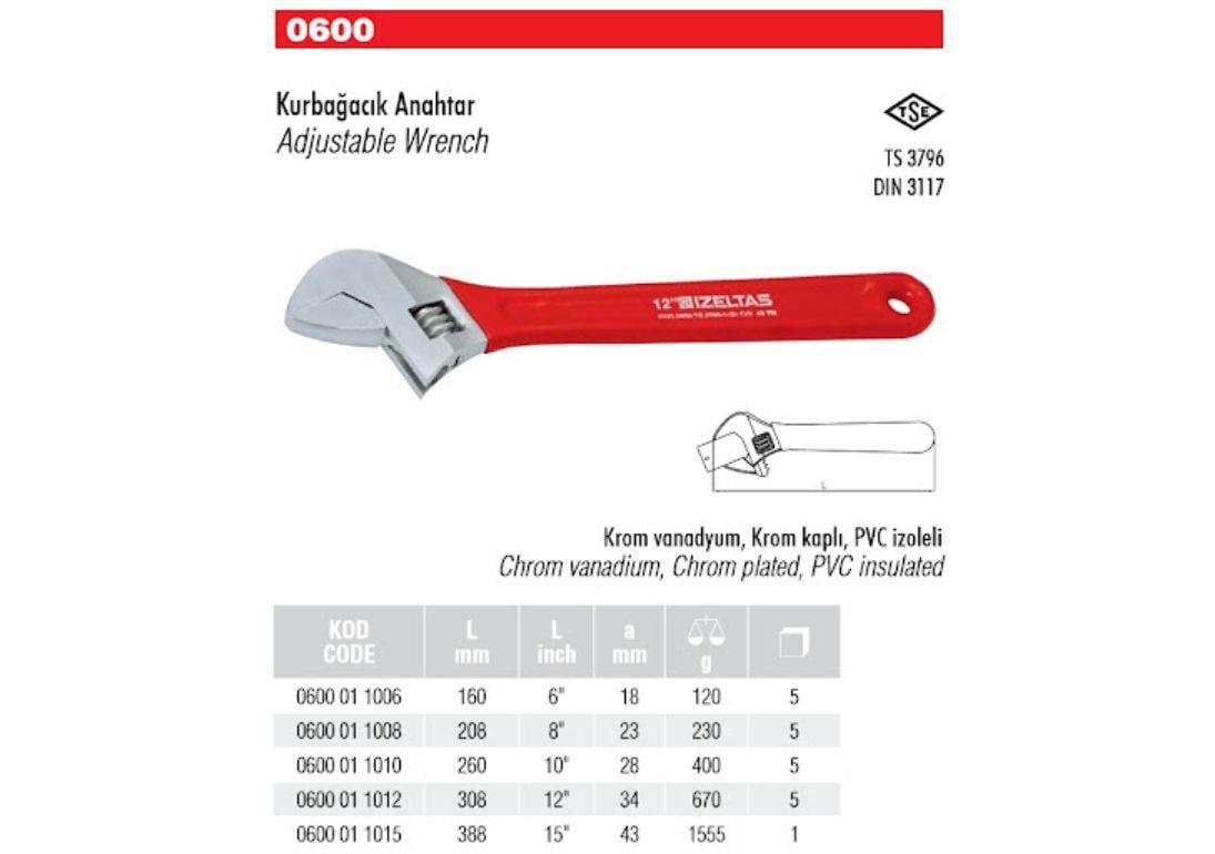 İzeltaş Kurbağacık Anahtar 12'' -  0600 01 1012 