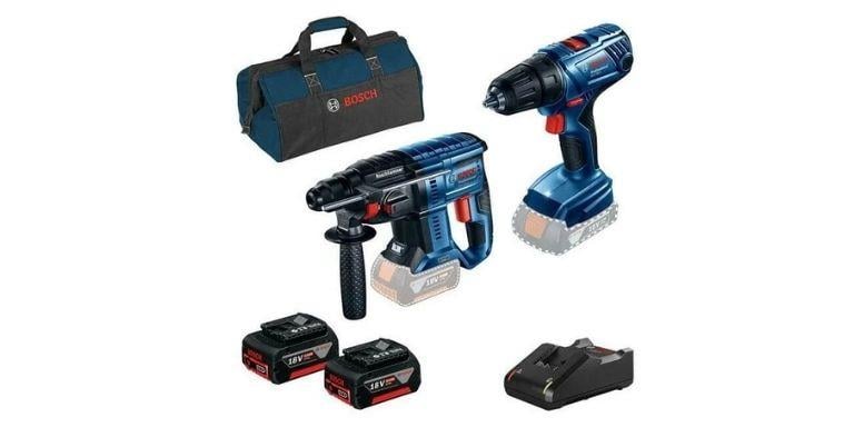 Bosch GBH 180 Kırıcı Delici + GSR 180 Vidalama 2'li Set 2x4.0ah Akü + Çanta