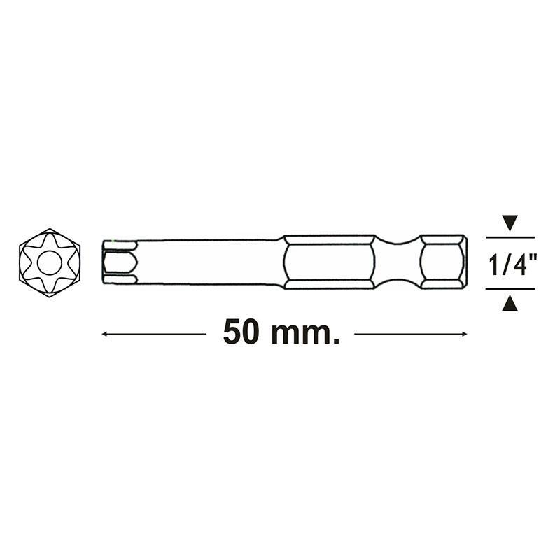 DELİKLİ TORX BİTS UÇ T30 50 mm