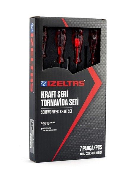 İzeltaş Tornavida Seti Kraft Seri 7 Parça - 4100 00 8107