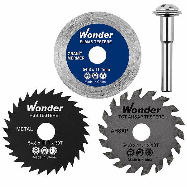 WONDER 3 lü set- 11 mm MİNİ DAİRE TESTERE AHŞAP-METAL-MERMER-GRANİT KESİCİ - STW01882-1