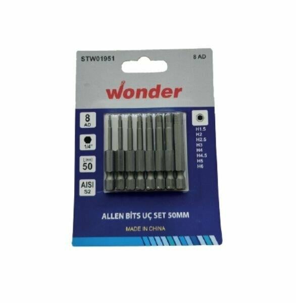 Wonder Allen Bits Uç Seti 50Mm 8 Li Paket