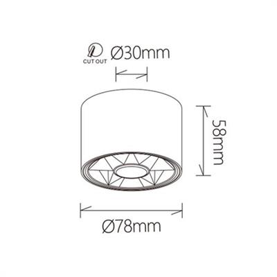 Jupiter Sıva Üstü LED Tavan Armatürü LC500 B&S