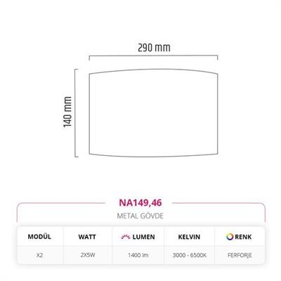 Moda Aydınlatma Çift Yönlü Ledli İç Mekan Aplik Ferforje MD-A 5204-46