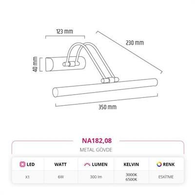 Moda Aydınlatma Dekoratif Eskitme Tablo Aplik MD-A 5269-08
