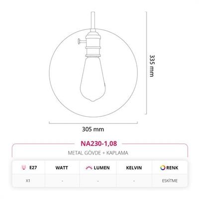 Moda Aydınlatma Dekoratif İç Mekan Aplik Eskitme MD-A 5240-08