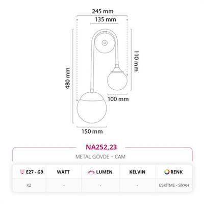 Moda Aydınlatma Dekoratif İç Mekan Aplik Eskitme MD-A 5244-23