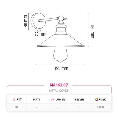Moda Aydınlatma Dekoratif İç Mekan Aplik Gold MD-A 5212-07