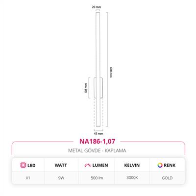 Moda Aydınlatma Dekoratif İç Mekan Aplik Gold MD-A 5263-07