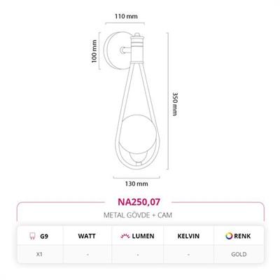 Moda Aydınlatma Dekoratif İç Mekan Aplik Gold MD-A 5251-07
